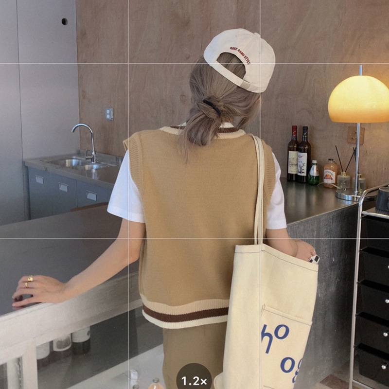 Áo khoác cardigan dệt kim không tay màu sắc tương phản thời trang mùa thu phong cách cho nữ