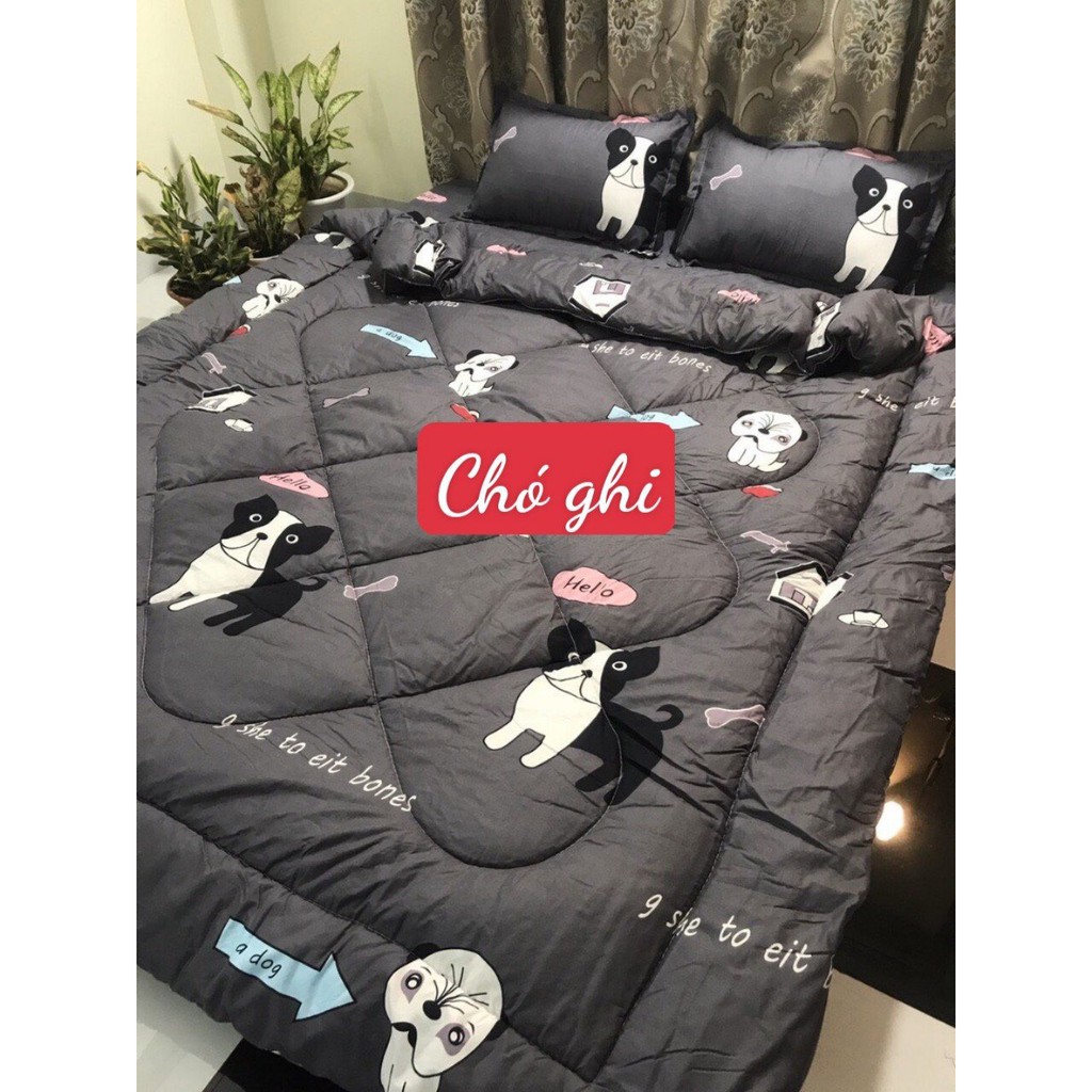Chăn Phao Trần Bông Dày 1m8x2m,Chăn Đắp Mùa Đông,Có Chọn Mẫu,MẪU CHÓ GHI
