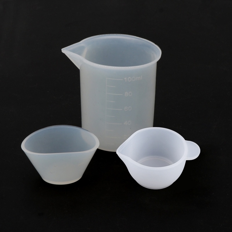 Bộ 12 Cốc Đong Silicone 100ml 20ml 10ml Chuyên Dụng Làm Trang Sức Resin UV DIY