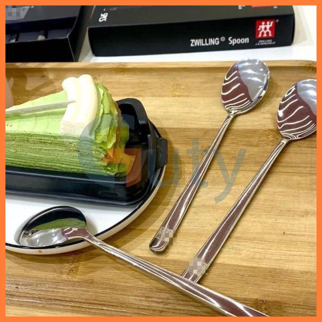 Hộp 5 thìa muỗng inox zwilling bền đẹp tiện lợi có hợp đựng kèm, thìa cà phê, thìa inox, thìa hot, thìa đẹp - Guty Home