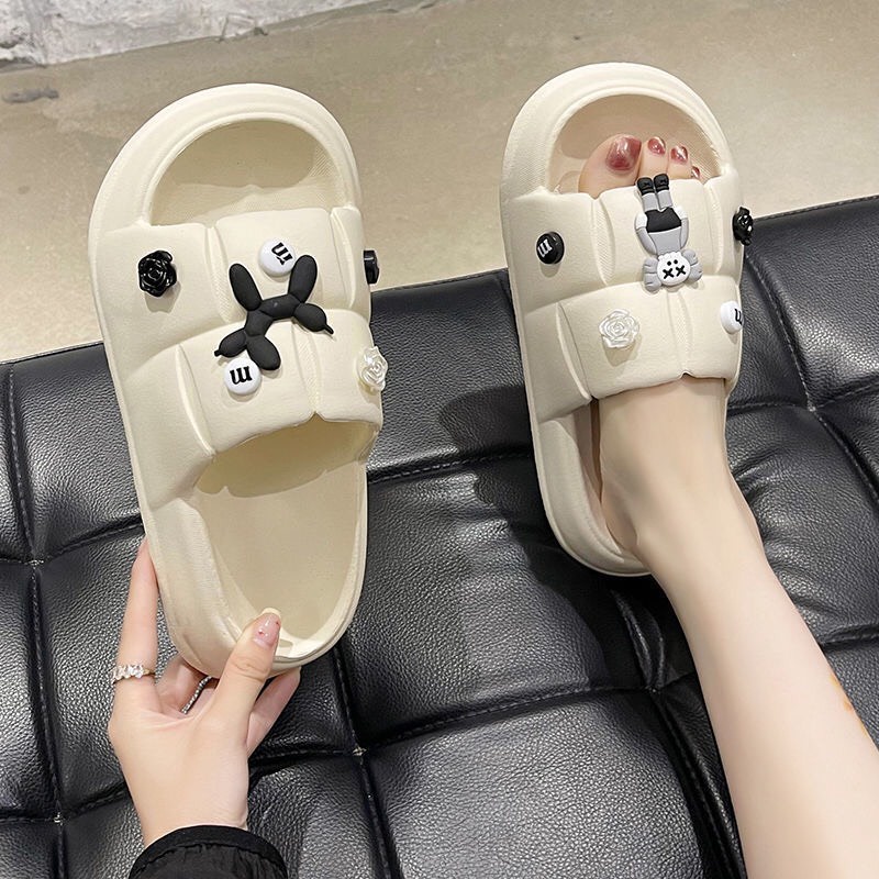 JY300-D8  Dép bánh mì xốp đúc nguyên khối chất cao su mềm mang cực êm chân