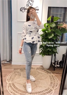 Áo bánh bèo hoạ tiết