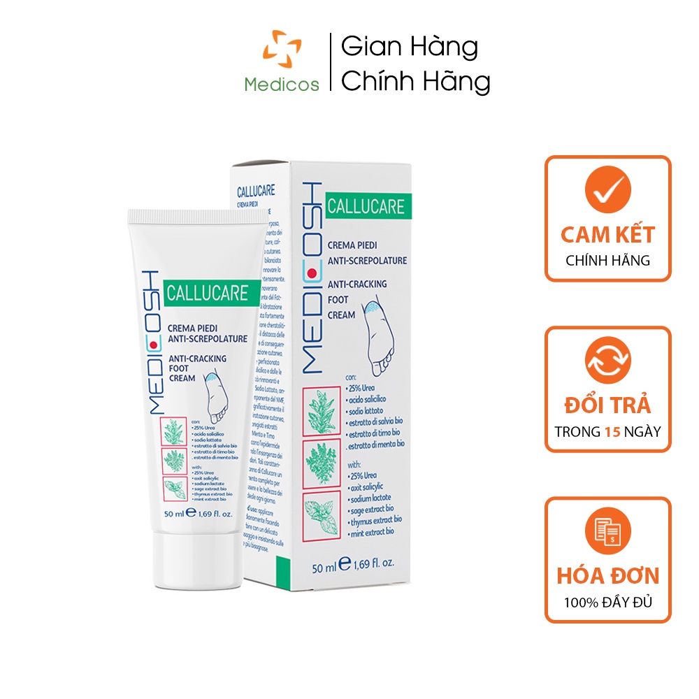 Kem Nứt Gót Chân Medicosh Callucare Số 1 Tại Ý - Giảm Nứt Nẻ, Chai Sừng, Thô Ráp Chân Tay