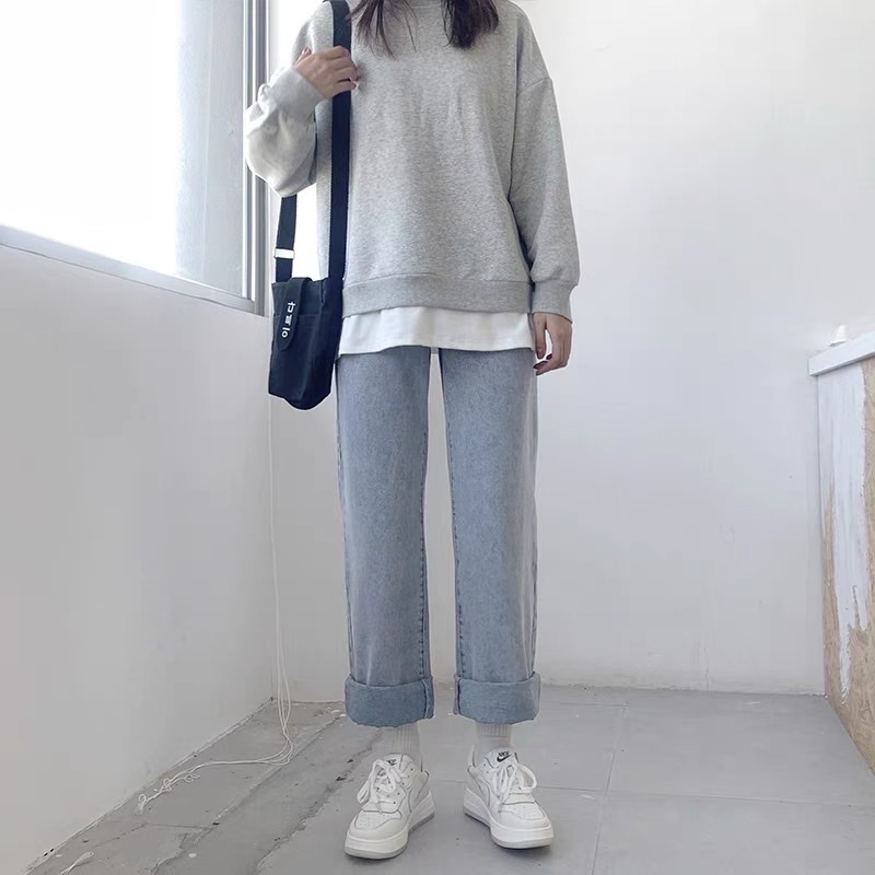 Quần jean nữ baggy, Quần suông ống rộng chất bò cao cấp hottrend hàn quốc 2022 | BigBuy360 - bigbuy360.vn