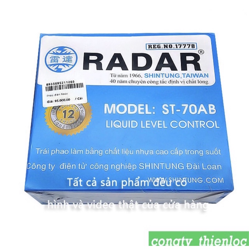 Phao Điện Tự Ngắt RADA SHINTUNG - SẢN XUẤT TẠI ĐÀI LOAN
