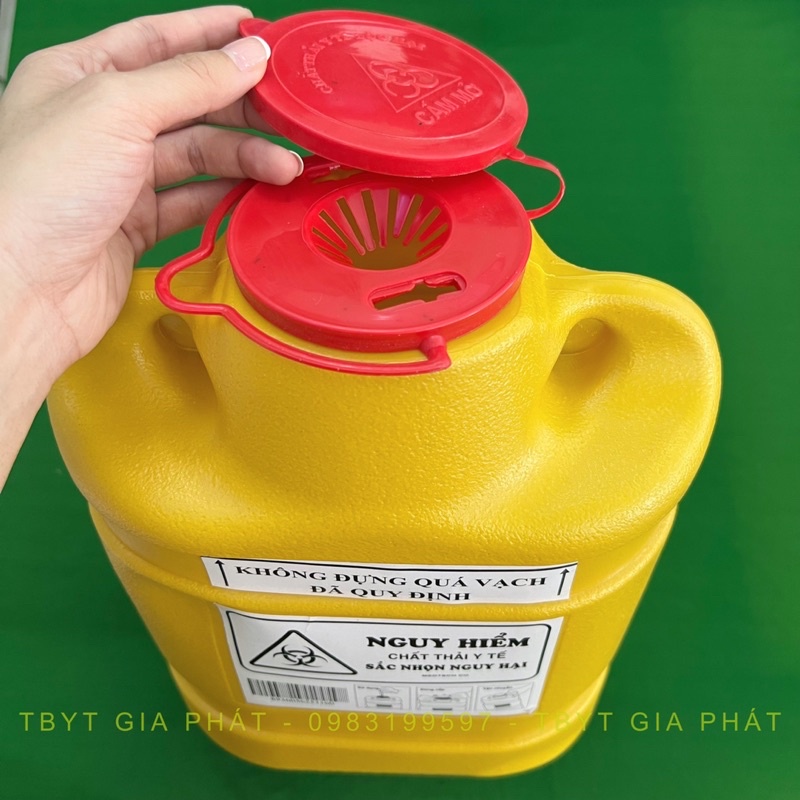 BÌNH HỦY KIM TIÊM NHỰA 6,8 LÍT & 1,5 LÍT HỘP ĐỰNG KIM AN TOÀN RÁC THẢI Y TẾ