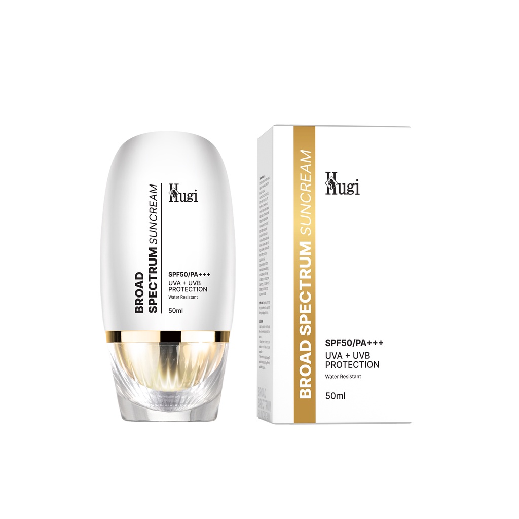 Kem Chống Nắng Phổ Rộng Dưỡng Trắng Dưỡng Ẩm Chống Lão Hóa Và Nâng Tông Da Chính Hãng HuGi Beauty 50ml