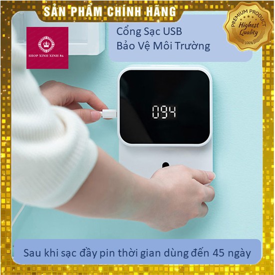 Máy Rửa Tay Cảm Biến Treo Tường Hiển Thị Nhiệt Độ Thông Minh [MẪU MỚI – TREO TƯỜNG] Máy Rửa Tay Tạo Bọt Tự Động Sạc Pin