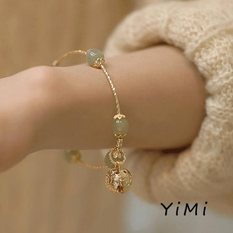 Vòng Tay Chuông Đá Ngọc Bích Nhân Tạo Hetian Làm Quà Tặng Cho Bạn Gái