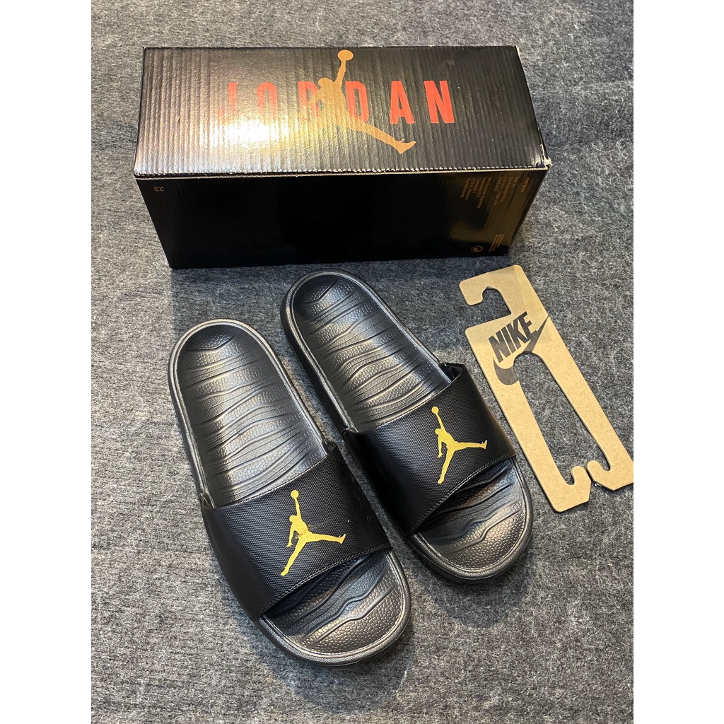 Dép Jordan Slide Đen logo vàng - nam