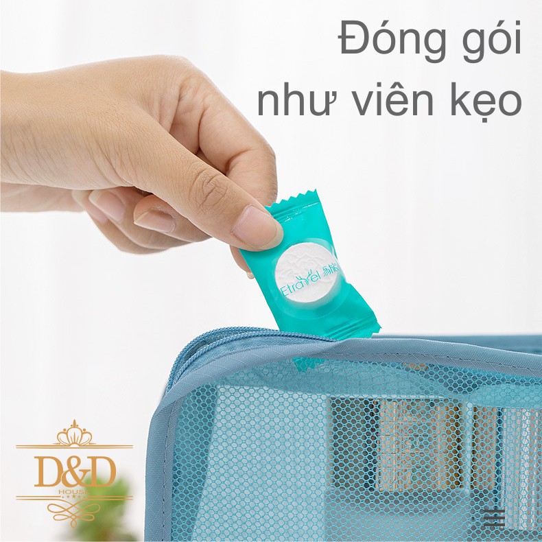 Set 10 khăn mặt nén du lịch dùng 1 lần ETRAVEL - 20x20cm