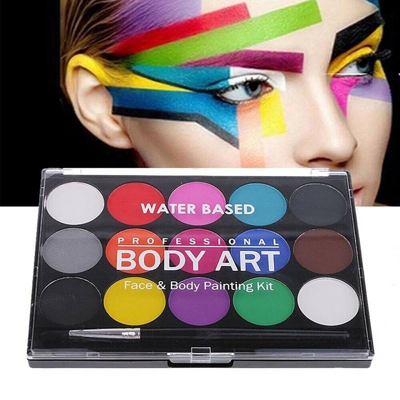 Face & Body Painting Kit 15 Colours Pressed Powder Palettes Set Face Art Make Up