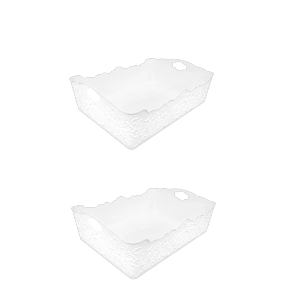 Daiso Rổ B5 Basket Decorative White