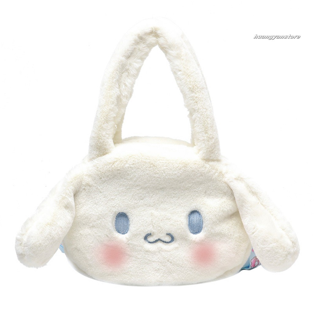 HY/ Túi đeo chéo hình thỏ hoạt hình dễ thương bằng chất liệu lông nhung xinh xắn cho nữ