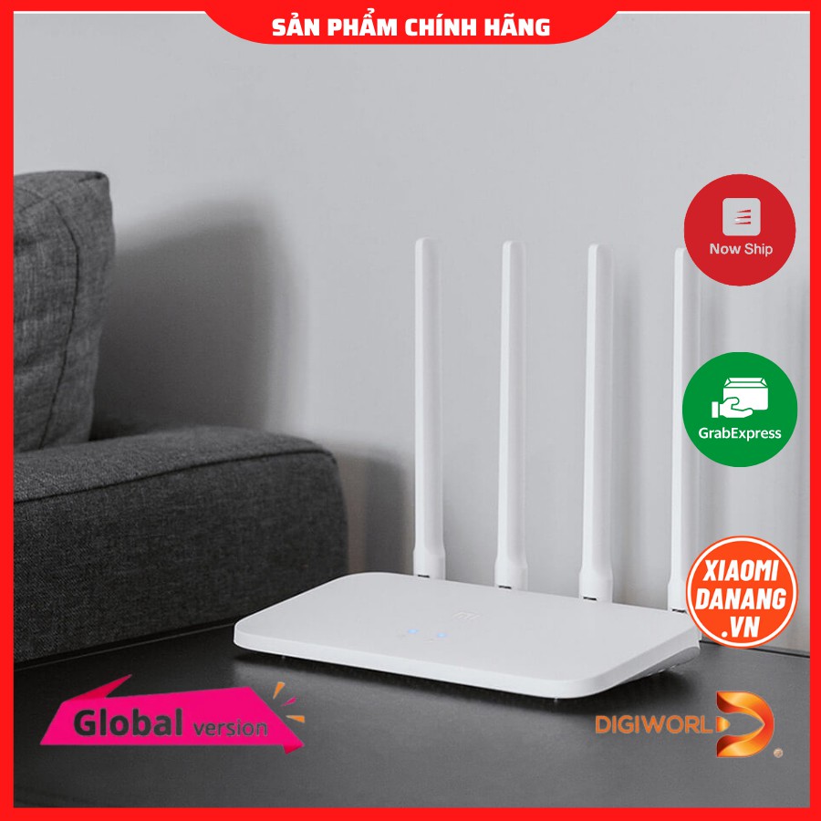 Bộ phát Wifi Xiaomi Router 4C 4 Anten Gen 4C bản Quốc Tế Tiếng Anh (Hàng chính hãng Digiworld phân phối)