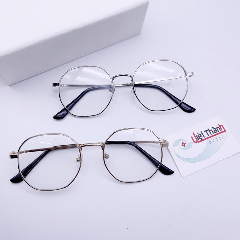 gọng kính cận kim loại lục giác kính cận tròn mẫu mới 2022 LG22