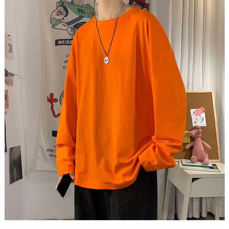 Áo thun tay dài dáng rộng phối ba màu thời trang cá tính cho nam size m - 5xl