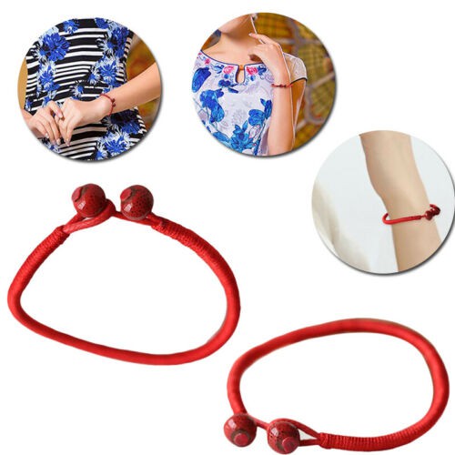 Vòng tay dây đỏ may mắn đính hạt sứ thiết kế đơn giản thời trang