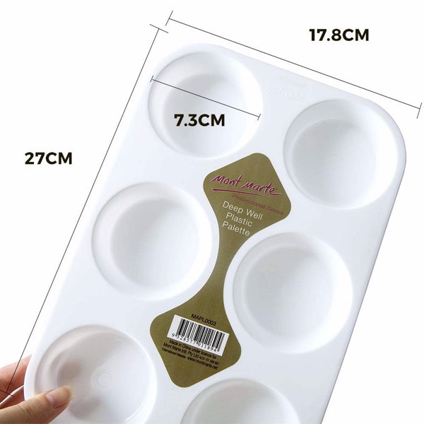 KHAY PHA MÀU 6 Ô MONT MARTE - MONT MARTE DEEP WELL PLASTIC PALETTE 6 HOLE