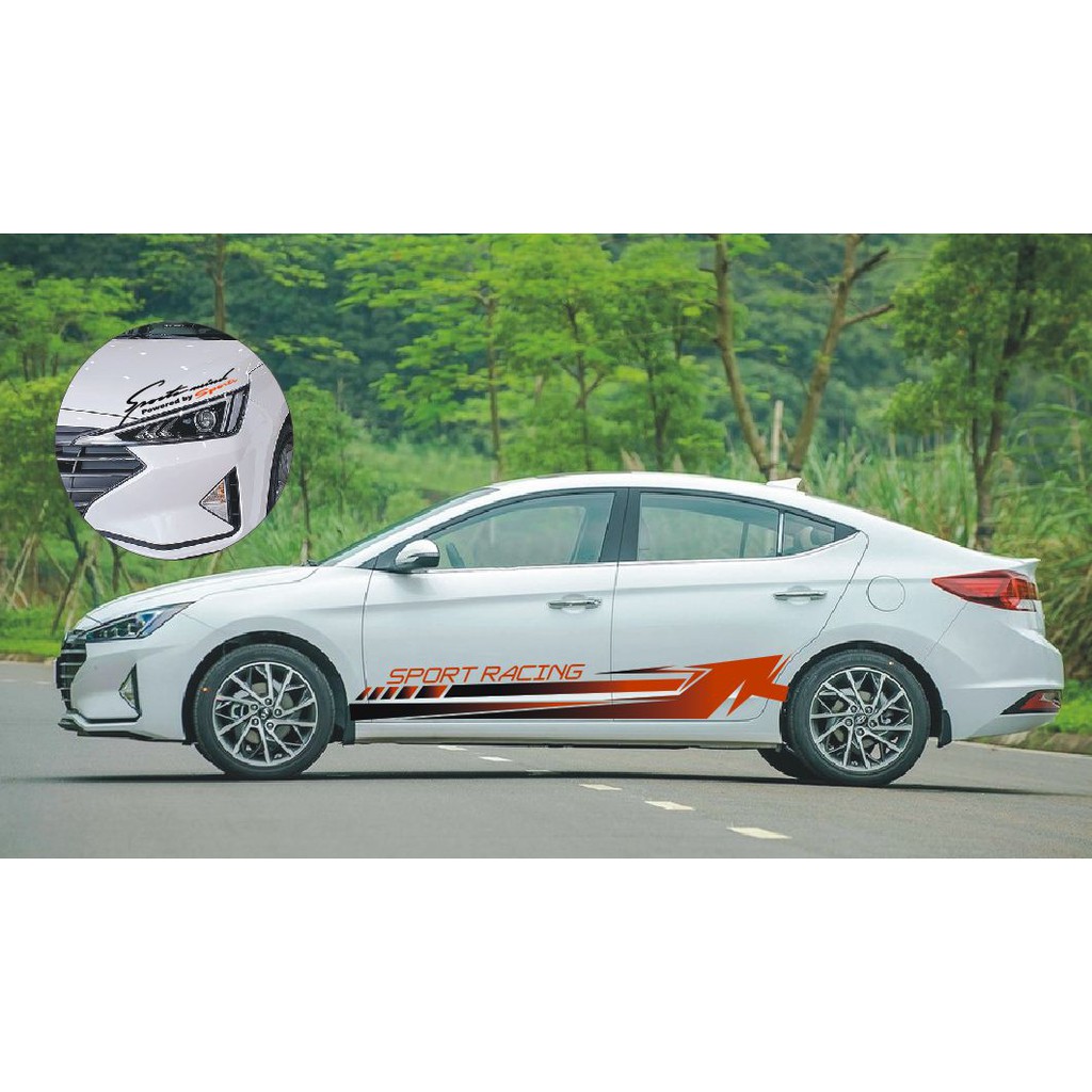 Trang trí thiết kế tem thể thao ô tô Hyundai Elantra 2010-2021