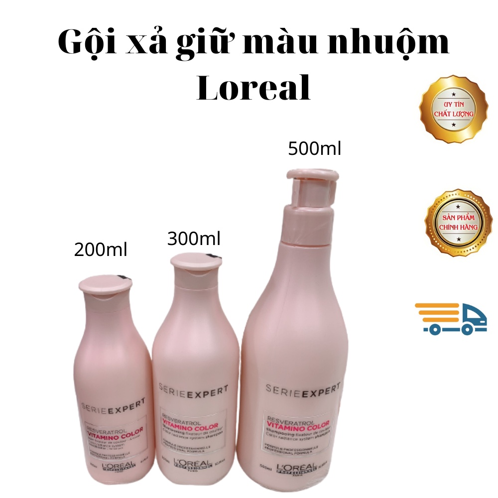 DẦU GỘI XẢ CHO TÓC NHUỘM LOREAL SERIE EXPERT 200ML/300ML/500ML ( hàng chính hãng )