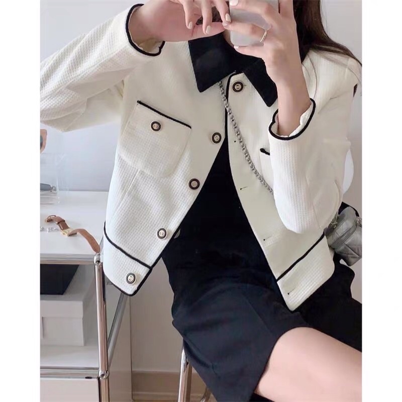 Áo khoác nữ vải Tweed dáng ngắn - Order Taobao | Áo khoác vải Tweed nữ dáng Croptop siêu xinh
