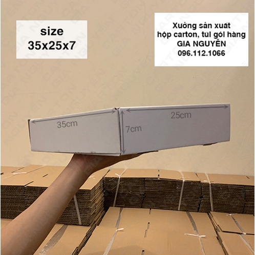 Set 50 hộp carton nắp gài 35x25x7 MÀU TRẮNG dùng đựng đồ jeans, áo nỉ len, set quà tặng mỹ phẩm, sách truyện tài liệu