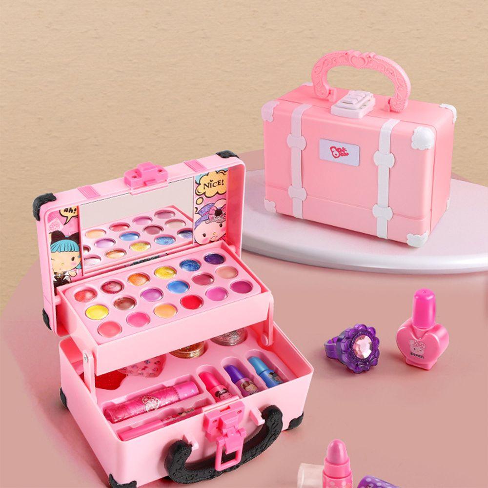RAINBOW Bộ Dụng Cụ Trang Điểm Gồm Phấn Mắt + Son Môi + Cọ Trang Điểm Tiện Dụng