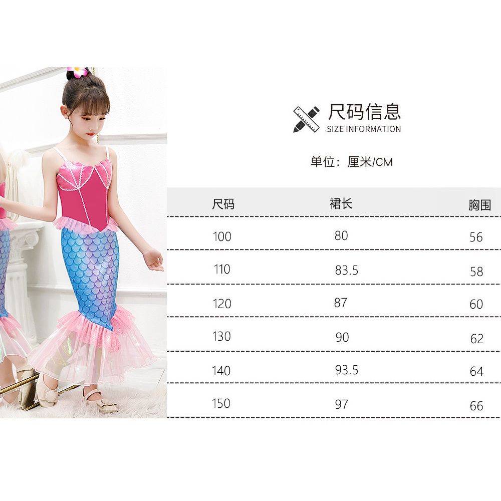 Bộ Đầm Hóa Trang Nàng Tiên Cá Xinh Xắn Dành Cho Bé Gái