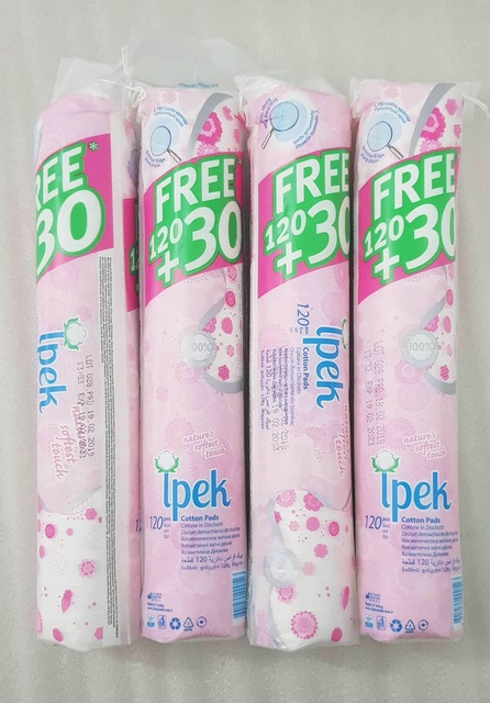 Combo 4 Bông Tẩy Trang Ipek Thổ Nhĩ Kì 150 Miếng/gói