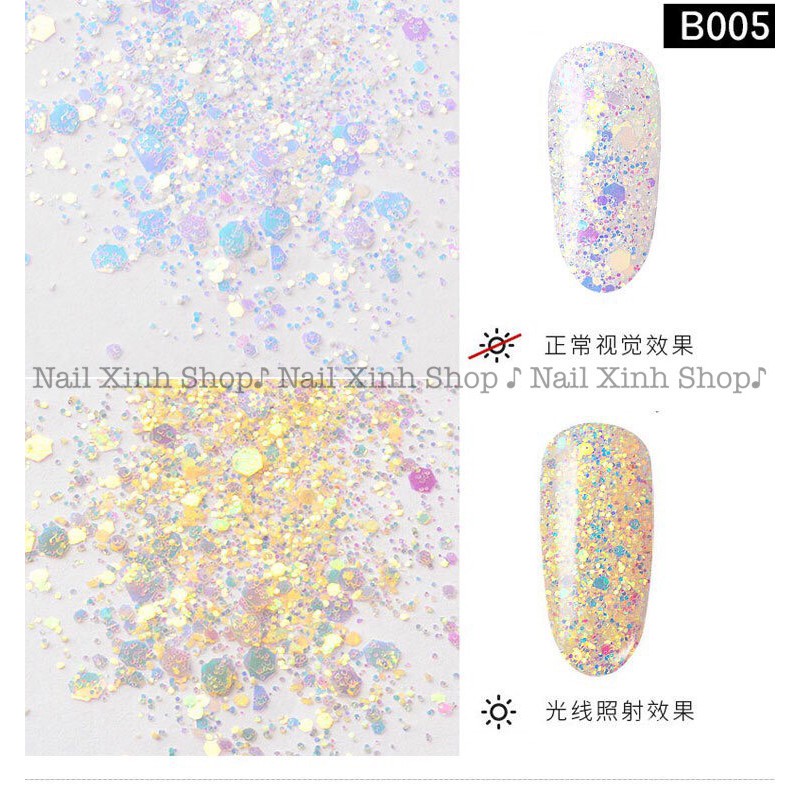 Kim tuyến nail 2 màu ( hiệu ứng xuất hiện sau khi hơ đèn led )trang trí móng nail nghệ thuật Nhật Bản- Nail Xinh Shop