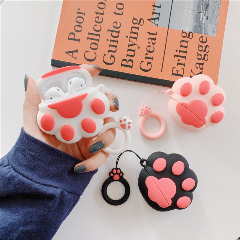 Case Airpod - Ốp Tai Nghe 1/2 Hình Chân Mèo To -Phù Hợp Với Airpods1/2- i11/12 Siêu Cute Dễ Thương