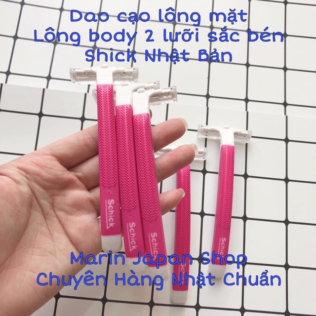 Dao cạo lông body,lông mặt, lông má , ria mep, lông chân, lông tay, lông nách 2 lưỡi dao kép Chick chính hãng Nhật Bản