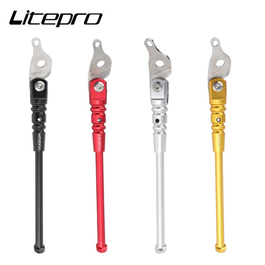 Litepro 16 inch Folding Bicycle Kickstand Aluminum Alloy Steel Head Single Parking Stand For Brompto