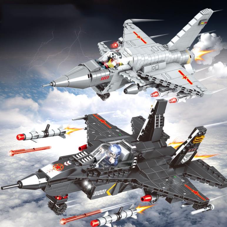 375 Chi Tiết – Bộ Đồ Chơi Lắp Ghép Mô Hình Máy Bay Trực Thăng, Tiêm Kích