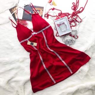 Váy đầm ngủ lụa dây yếm cổ sexy - mã 13