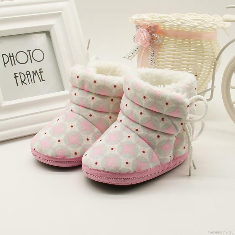 Giày bốt cotton mềm mại đáng yêu cho bé gái 6-12 tháng tuổi