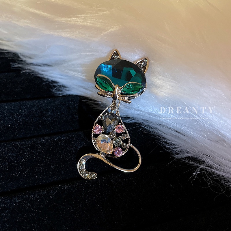 Ghim Cài Áo Hình Mèo Kitty Hoạt Hình Phong Cách Mori Hàn Quốc Ngọt Ngào Cho Nữ