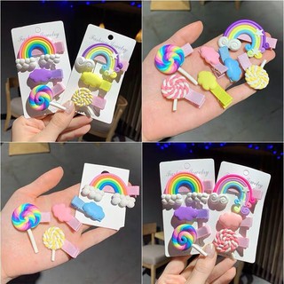 Set kẹp tóc Cầu vồng dễ thương cho bé KT3