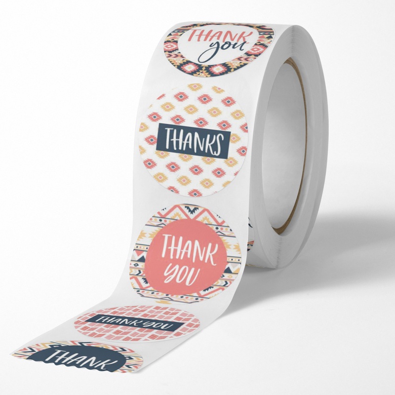 Seng Nhãn Dán Tròn In Chữ Thank You Dùng Trang Trí Gói Đồ Tráng Miệng Cho Cô Dâu / Tiệc Cưới