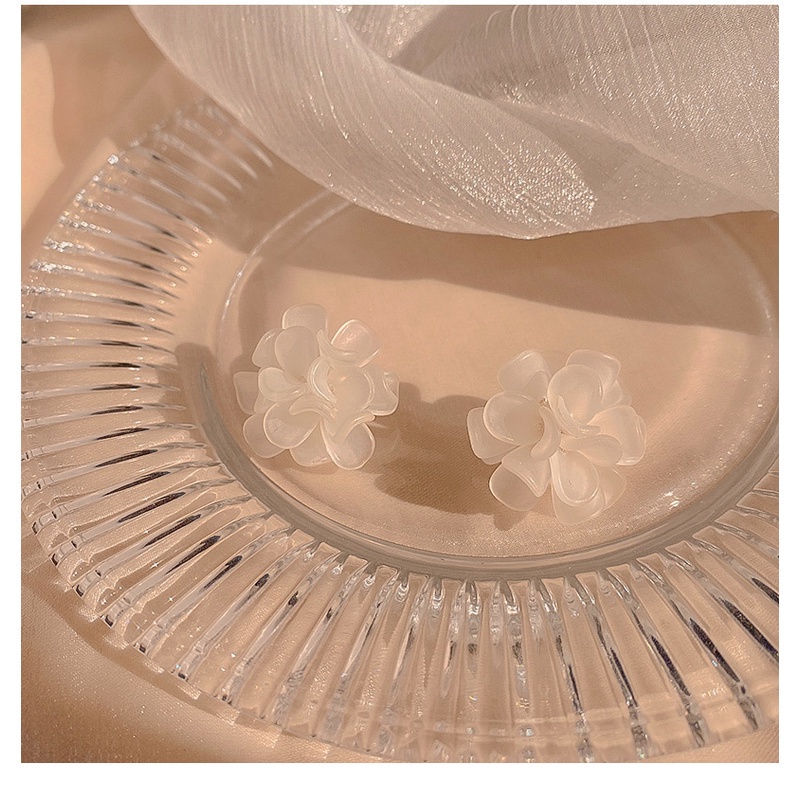 Khuyên tai acrylic hình hoa phong cách hàn quốc đơn giản cho nữ