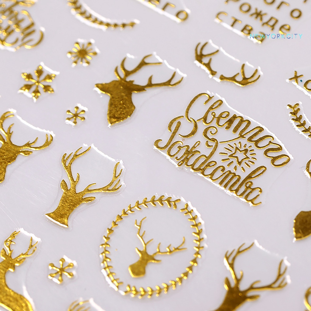 Miếng Dán Móng Tay Nhiều Họa Tiết Phong Cách Giáng Sinh Cho Nữ