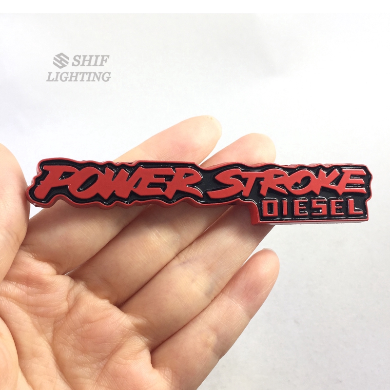 Logo trang trí xe hơi họa tiết POWER STROKE bằng im loại hợp thời trang