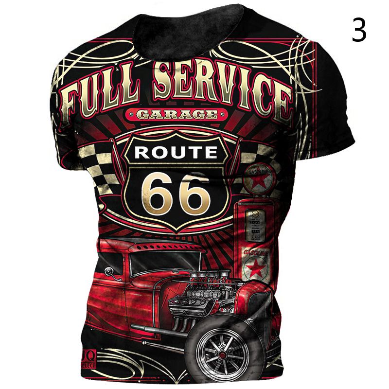Áo Thun Thể Thao Tay Ngắn Cổ Tròn In Họa Tiết 3D Phong Cách Vintage Thời Trang Mùa Hè Cho Nam Size XXS ~ 6XL