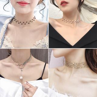 Dây chuyền xương đòn ngọc trai sang trọng Vòng cổ ngắn Vòng cổ thời trang Trang sức cổ