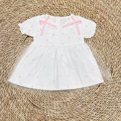 Đầm váy bé gái hàng Quảng Châu xinh đẹp dáng Baby doll chất thô mỏng từ 1-4 tuổi - VQC