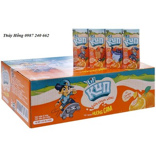 Sữa Chua Uống Tiệt Trùng Kun Vị Cam Hộp 180ml (thùng 48 hộp)