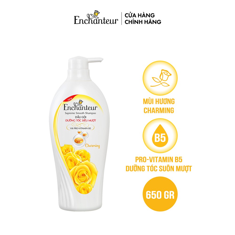 Dầu gội nước hoa Enchanteur Charming dưỡng tóc siêu mượt 650gr