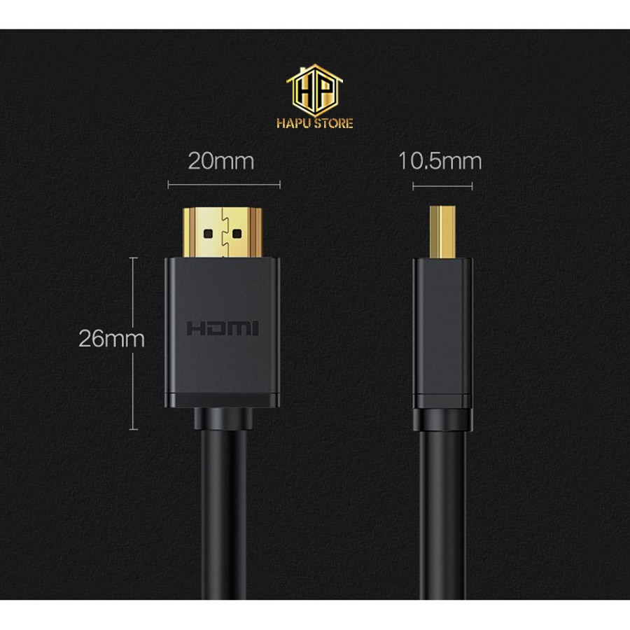 Cáp HDMI 2.0 Ugreen 60820 dài 1,5M hỗ trợ 4K, Ethernet chính hãng - Hapugroup