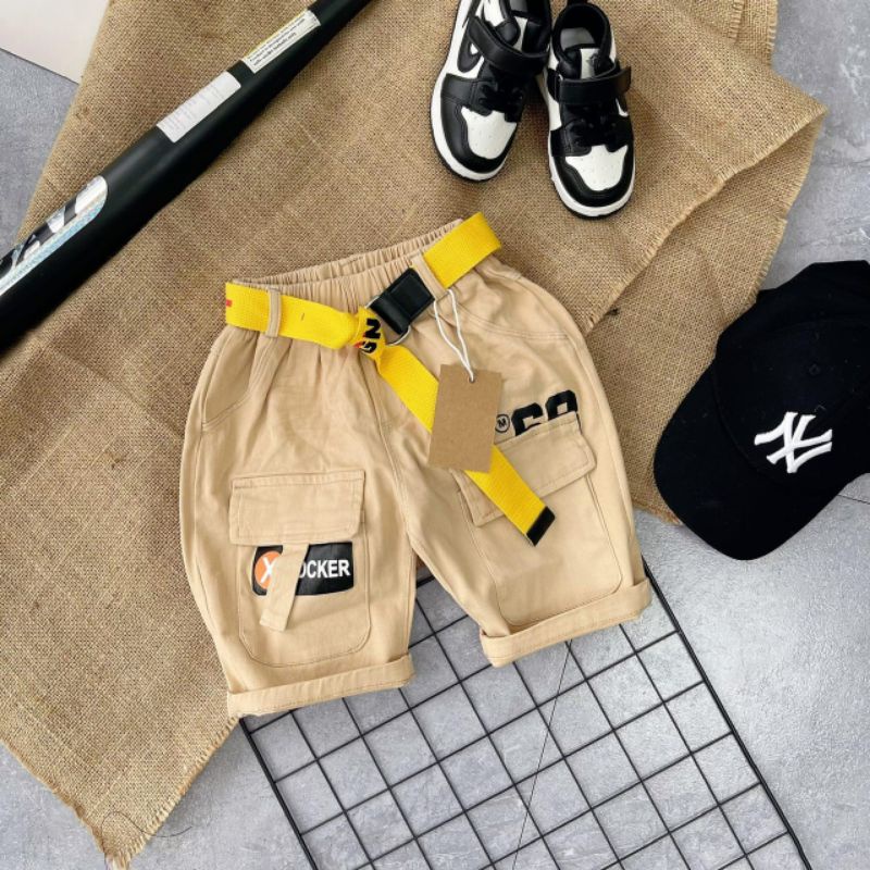 Quần kaki đùi túi hộp mềm đẹp cho bé trai